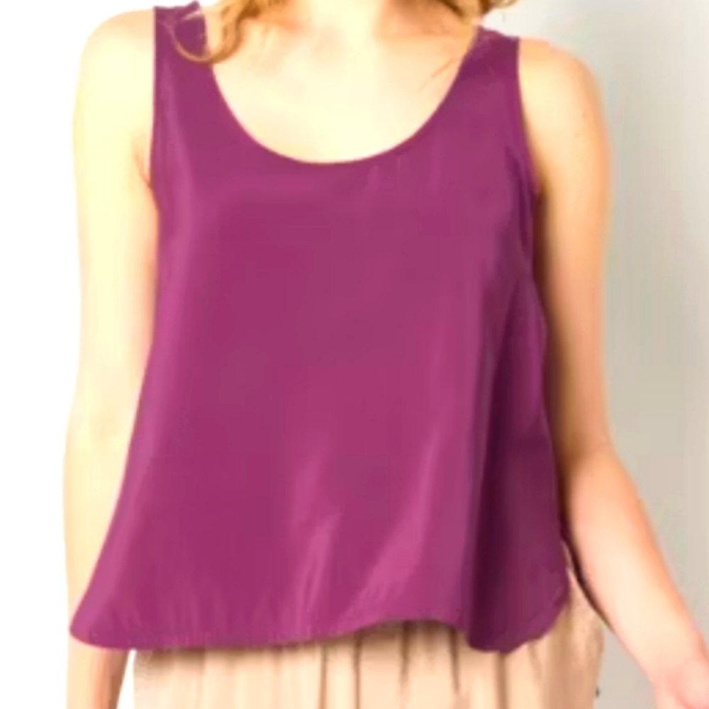 Stylus Purple Sleeveless Women's Top Large